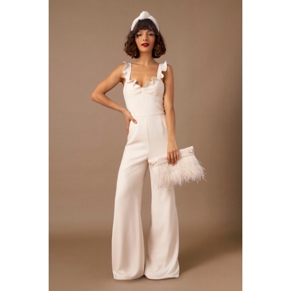 BHLDN Pants - BHLDN x ML Monique Lhuillier Ada Jumpsuit Ivory 6